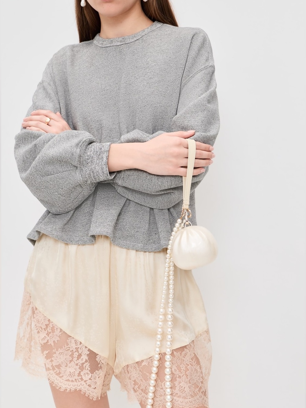 Simone Rocha Pearl Crossbody Dim Sum Bag Cream NWT